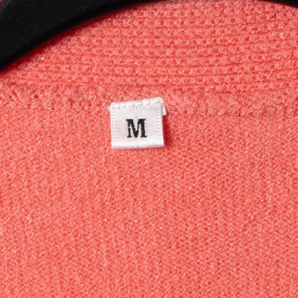 Salmon Cardigan Sweater M Orange Long Pockets Stretch Grammacore Cozy Winter - Picture 4 of 6